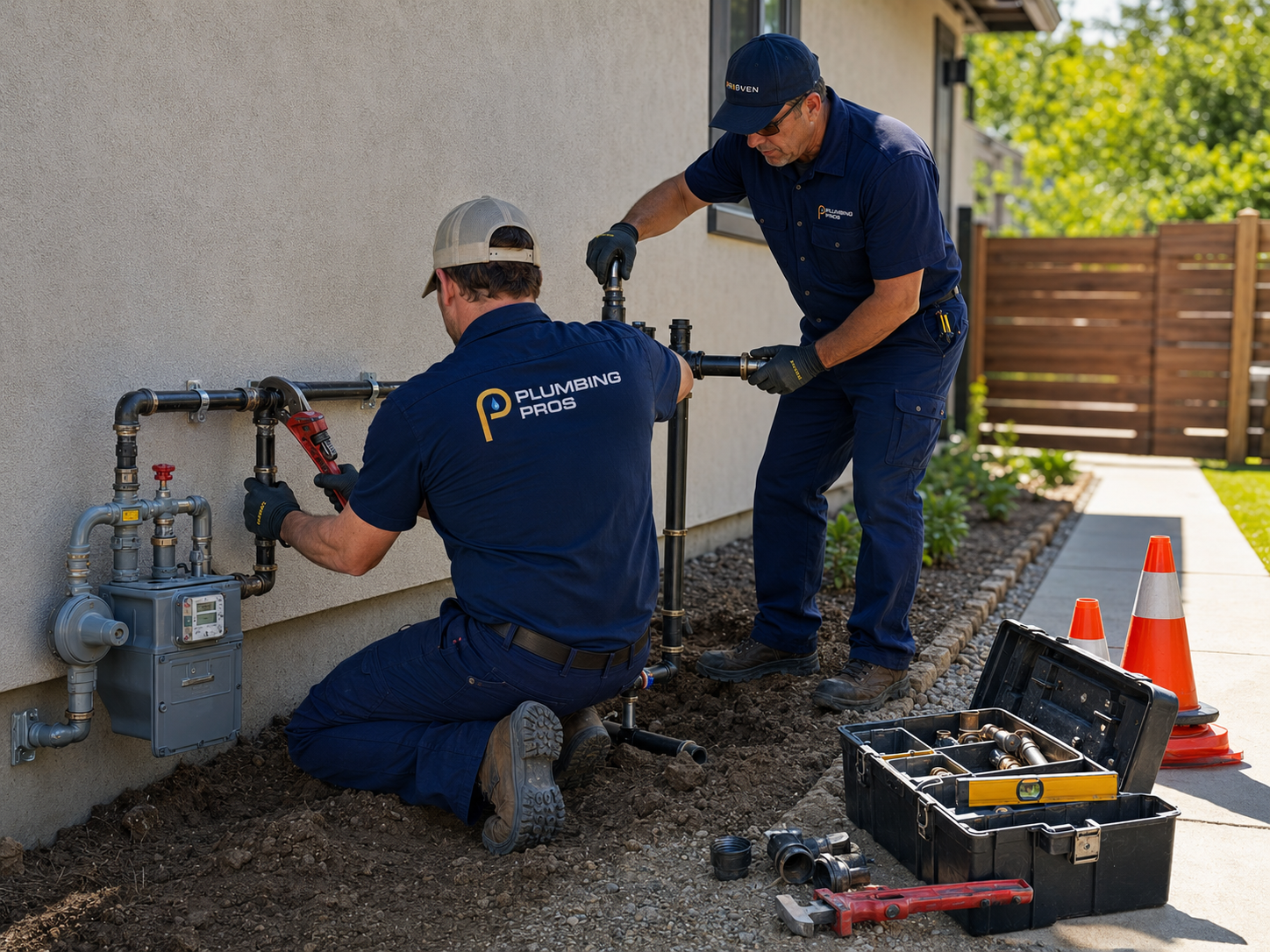 Gas line installation by Plumbing Pros Las Vegas
