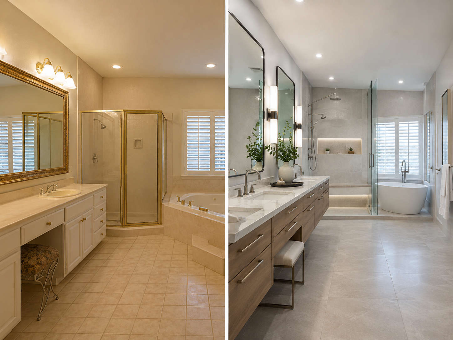 Luxury bathroom remodel by Plumbing Pros Las Vegas
