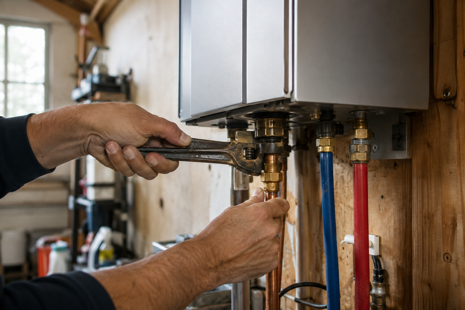 Tankless water heater system installed by Plumbing Pros Las Vegas
